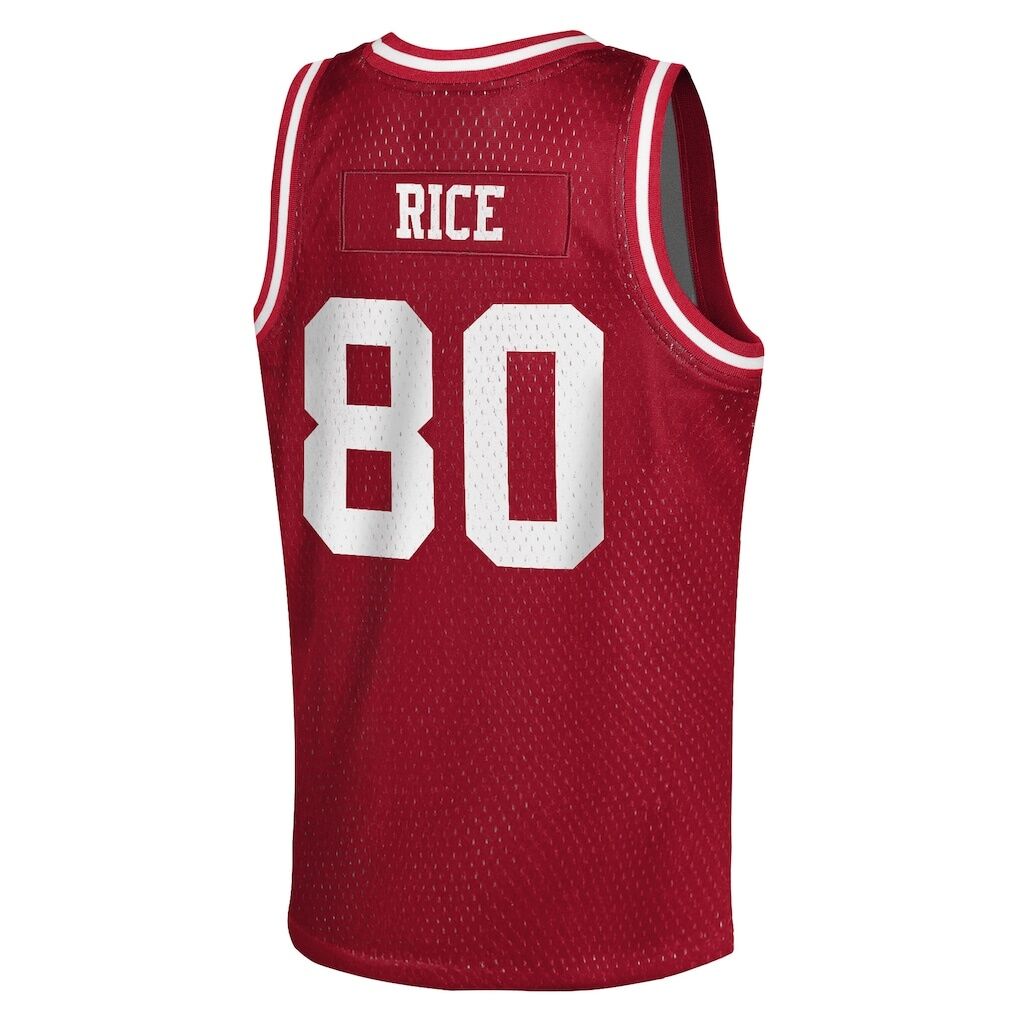 Jerry Rice San Francisco 49ers Mitchell & Ness Youth Retired Player NFL Basketball Fashion Jersey - Scarlet