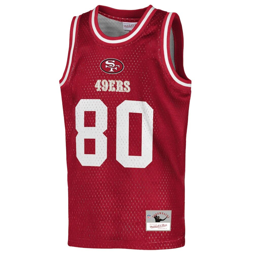 Jerry Rice San Francisco 49ers Mitchell & Ness Youth Retired Player NFL Basketball Fashion Jersey - Scarlet