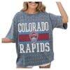 Colorado Rapids Gameday Couture Women's Oversized Mini Rhinestone Classic T-Shirt - Gray - Front View