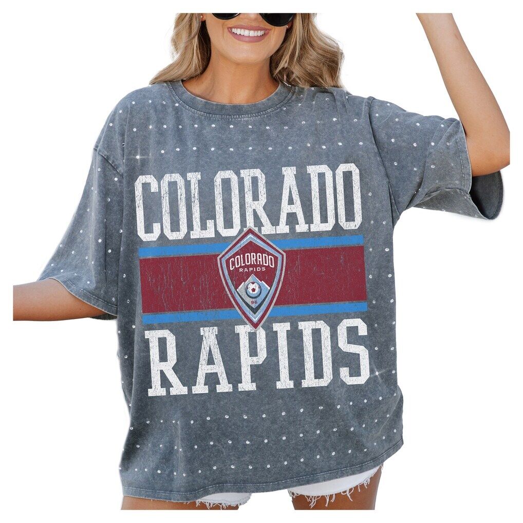 Colorado Rapids Gameday Couture Women's Oversized Mini Rhinestone Classic T-Shirt