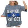 CF Montreal Gameday Couture Women's Oversized Mini Rhinestone Classic T-Shirt - Gray - Back View