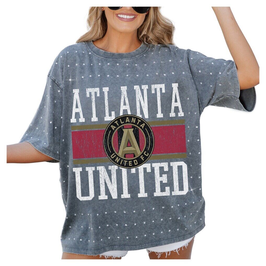 Atlanta United FC Gameday Couture Women's Oversized Mini Rhinestone Classic T-Shirt
