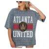 Atlanta United FC Gameday Couture Women's Oversized Mini Rhinestone Classic T-Shirt - Gray - Side View