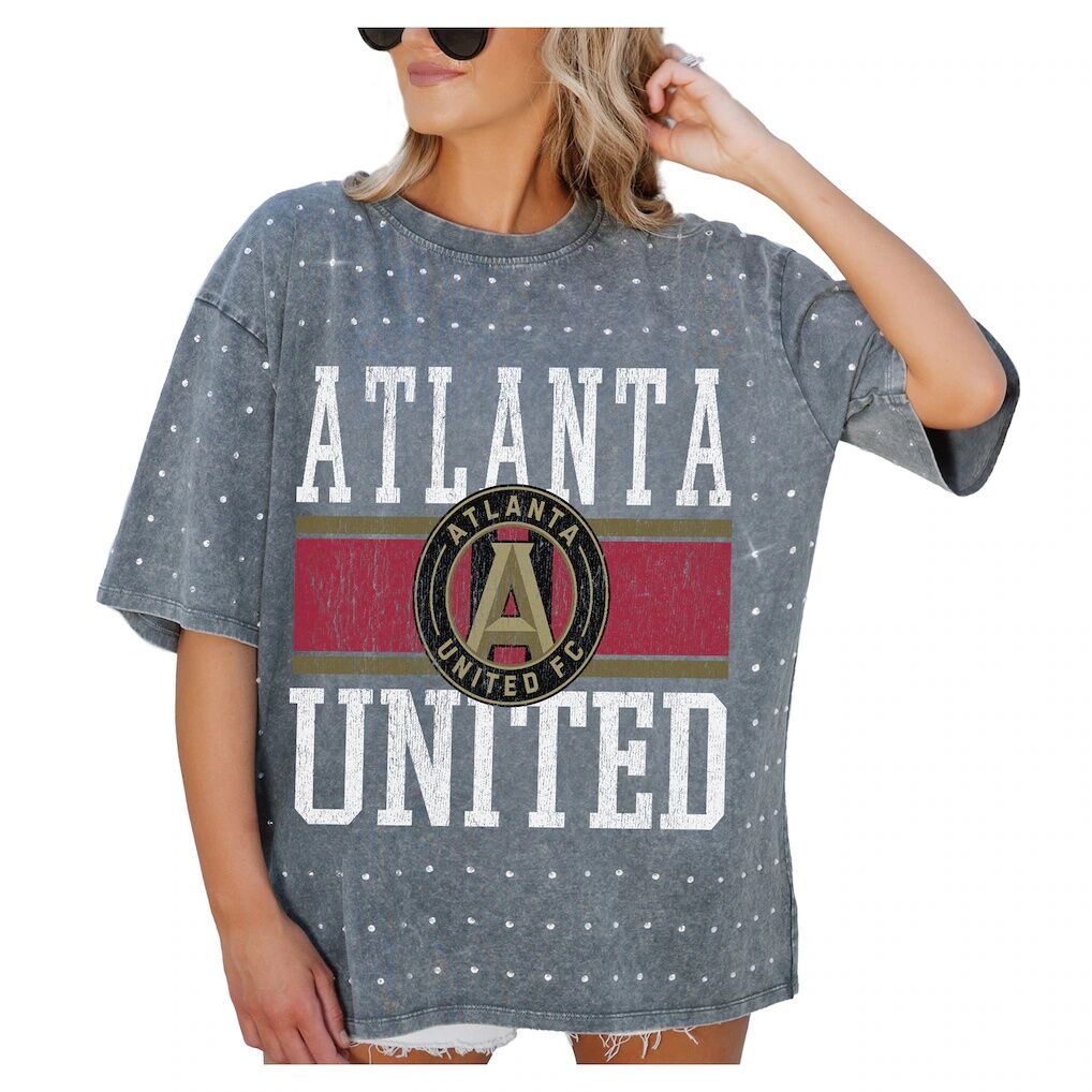 Atlanta United FC Gameday Couture Women's Oversized Mini Rhinestone Classic T-Shirt
