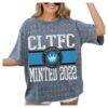 Charlotte FC Gameday Couture Women's Oversized Mini Rhinestone Classic T-Shirt - Gray - Front View