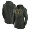 Cincinnati Bengals Nike 2025 Salute to Service Sideline Dri-FIT Lightweight Hooded Pullover - - Front View