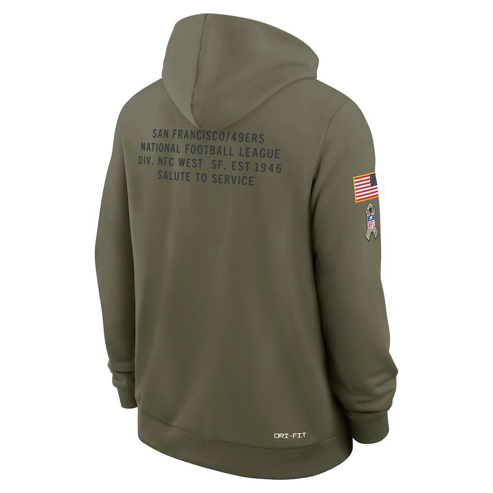 San Francisco 49ers Nike 2025 Salute to Service Sideline Standard Issue Dri-FIT Hoodie - Olive