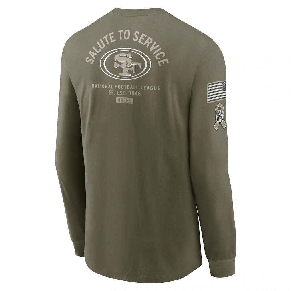 San Francisco 49ers Nike 2025 Salute to Service Sideline Long Sleeve T-Shirt - Olive