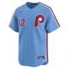 Kyle Schwarber Philadelphia Phillies Nike Alternate Limited Jersey - Light Blue - Side View