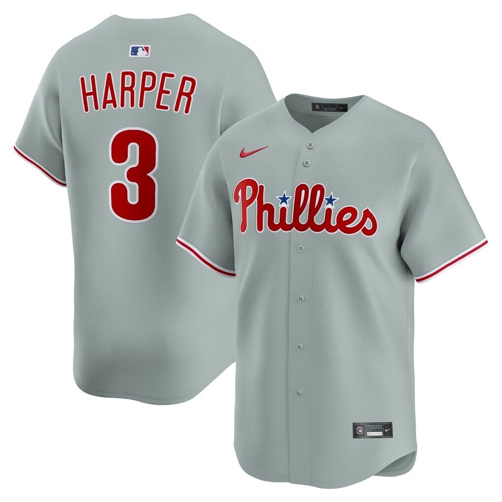 Bryce Harper Philadelphia Phillies Nike Road Limited Player Jersey