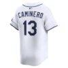 Junior Caminero Tampa Bay Rays Nike Home Limited Jersey - White - Detail View
