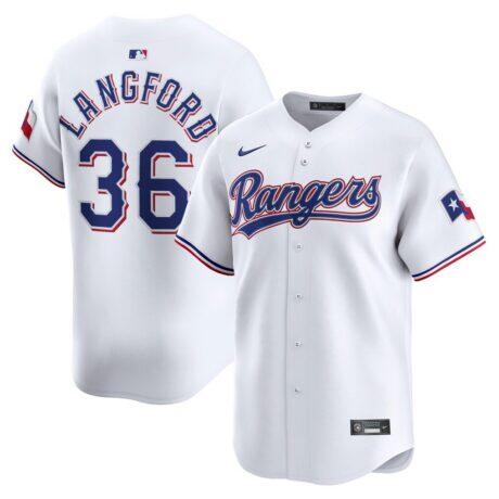 Wyatt Langford Texas Rangers Nike Home Limited Player Jersey - White - Front View