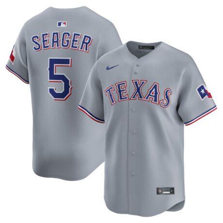 Corey Seager Texas Rangers Nike Road Limited Jersey - Gray - Front View