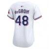 Jacob deGrom Texas Rangers Nike Women's Home Limited Player Jersey - White - Detail View