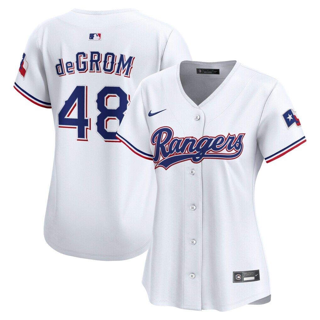Jacob deGrom Texas Rangers Nike Women’s Home Limited Player Jersey