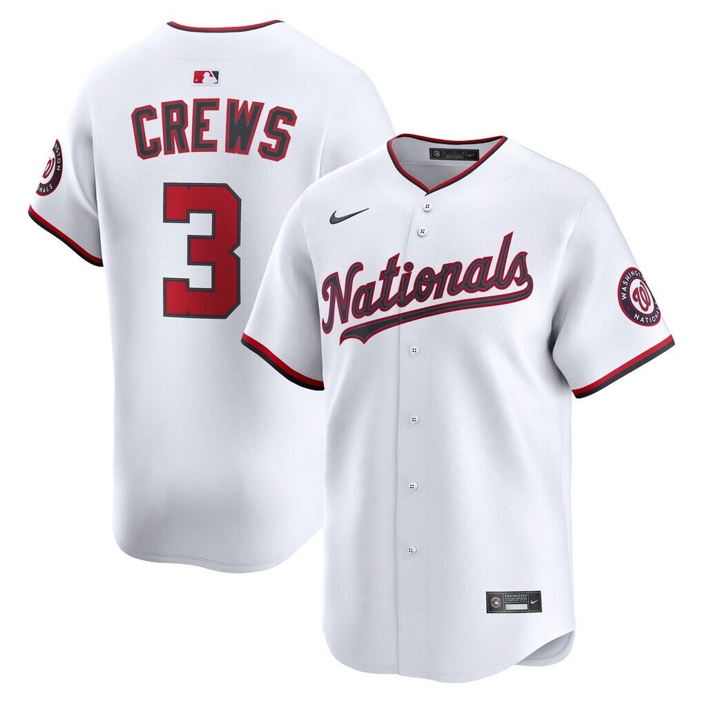 Dylan Crews Washington Nationals Nike Home Limited Player Jersey