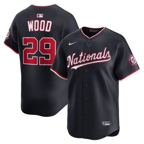 James Wood Washington Nationals Nike Alternate Limited Player Jersey - Navy - Front View