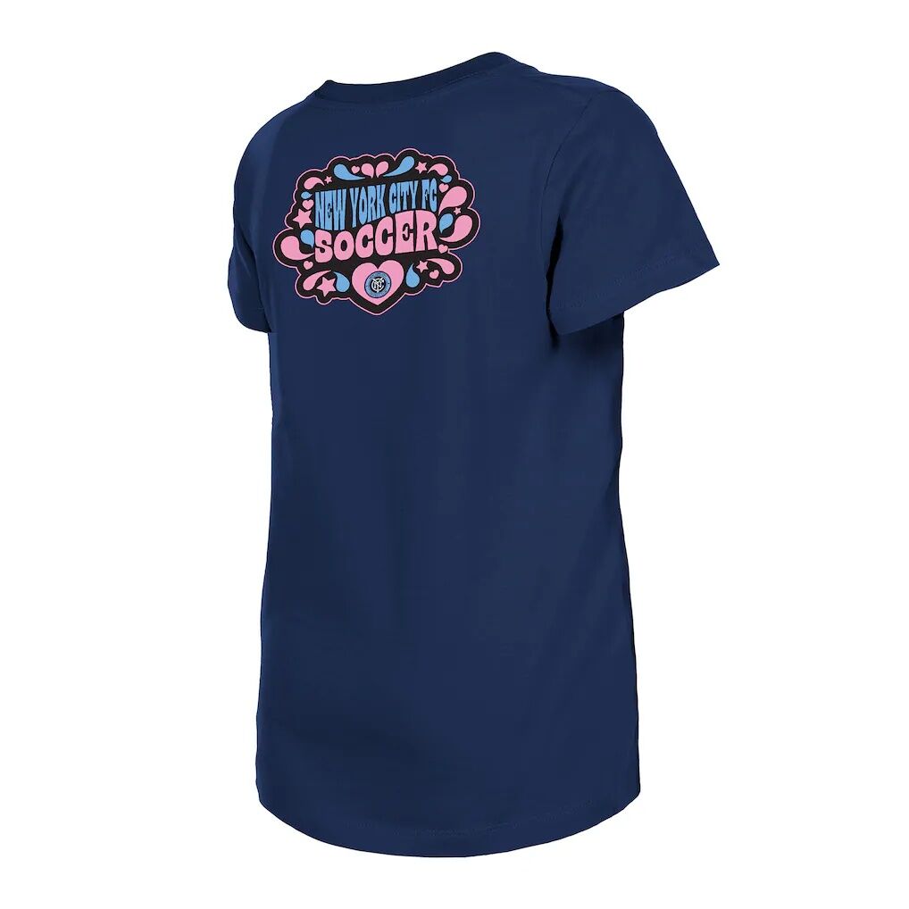 New York City FC New Era Girls Youth Bubble Heart T-Shirt