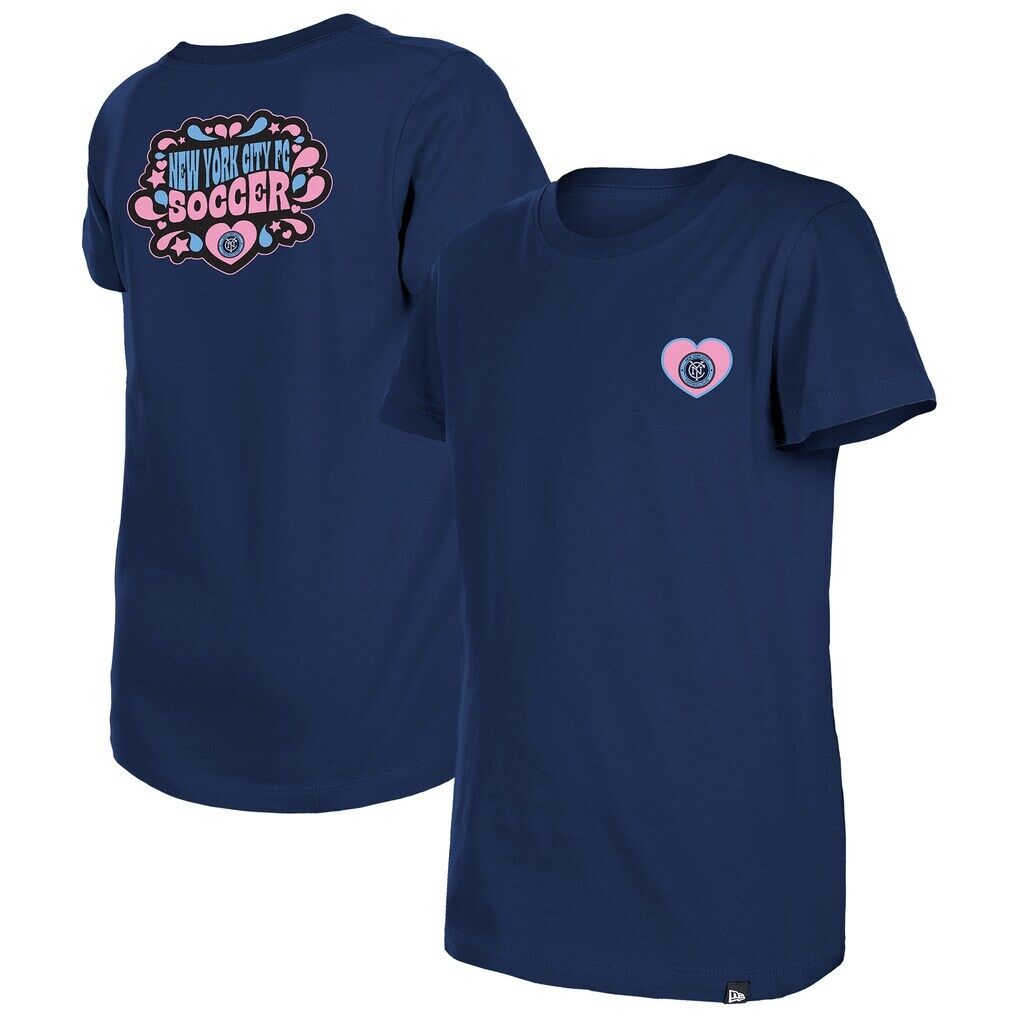New York City FC New Era Girls Youth Bubble Heart T-Shirt