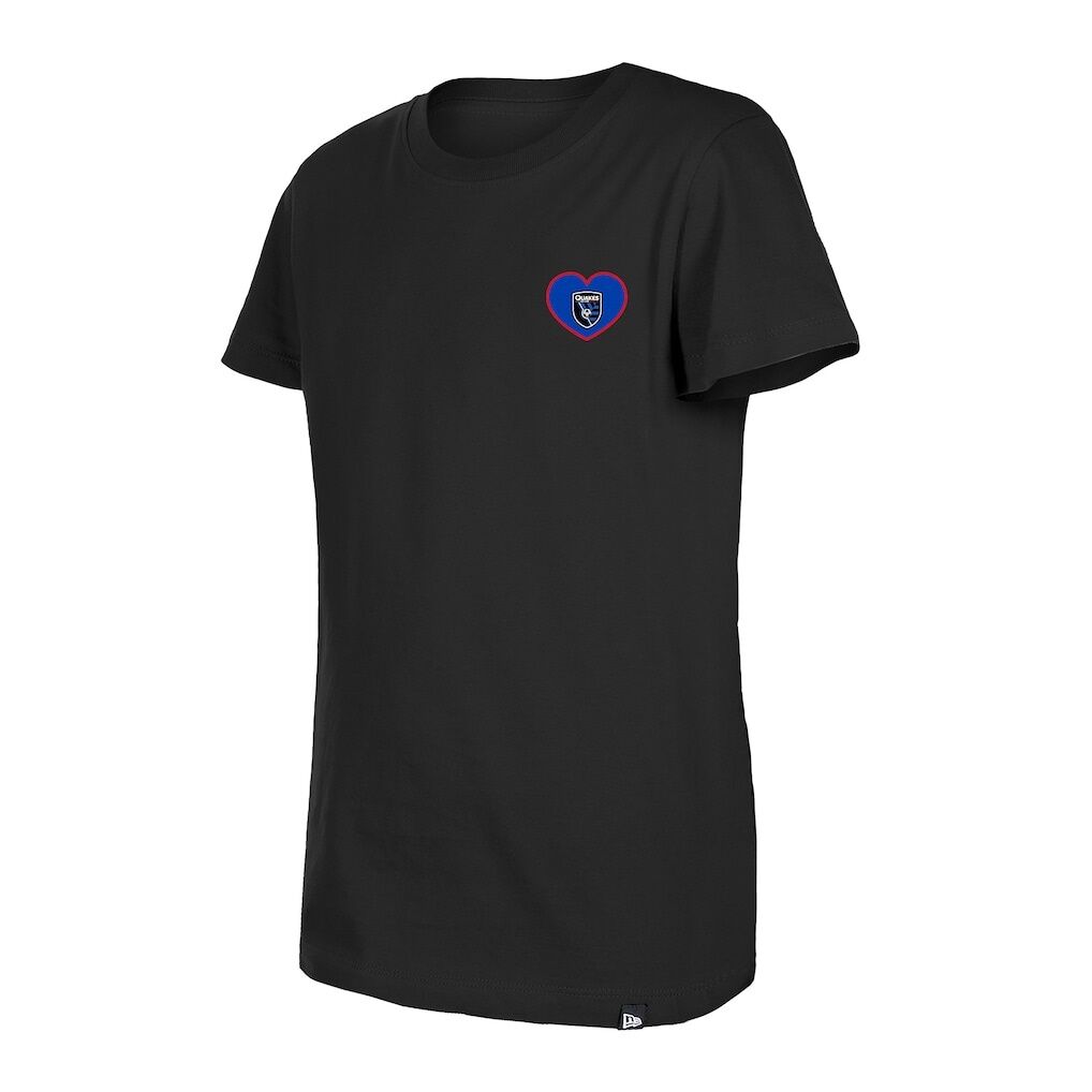 San Jose Earthquakes New Era Girls Youth Bubble Heart T-Shirt
