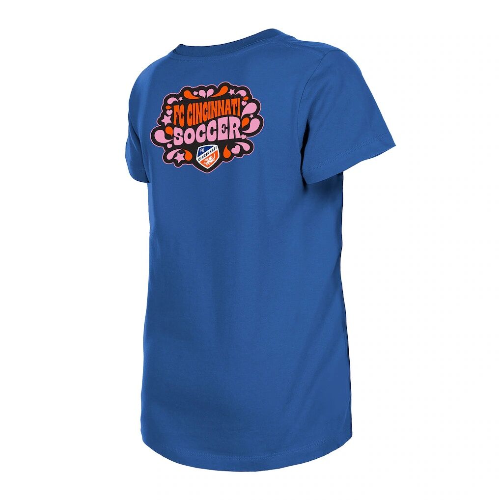 FC Cincinnati New Era Girls Youth Bubble Heart T-Shirt