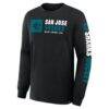 San Jose Sharks Fashion7 Goal Crease Legacy Long Sleeve T-Shirt - Black - Side View