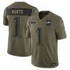 Jalen Hurts Philadelphia Eagles Nike 2025 Salute to Service Limited Jersey - - Front View