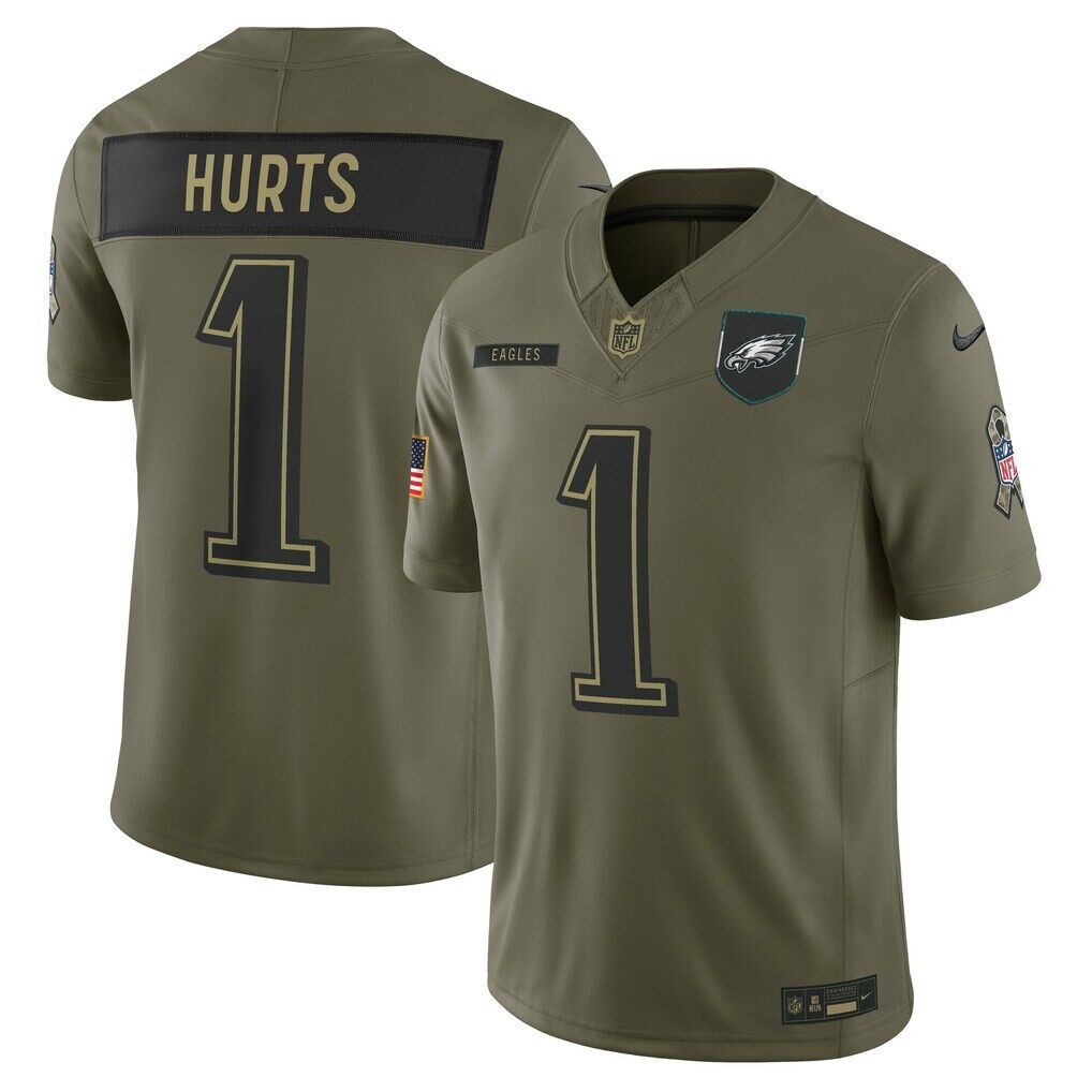 Jalen Hurts Philadelphia Eagles Nike 2025 Salute to Service Limited Jersey - Olive