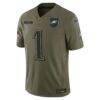 Jalen Hurts Philadelphia Eagles Nike 2025 Salute to Service Limited Jersey - - Side View