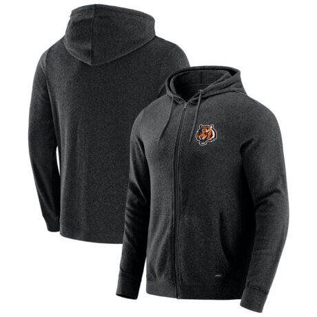 Cincinnati Bengals J. Palmer Players Lounge Tri-Blend Full-Zip Hoodie - - Front View