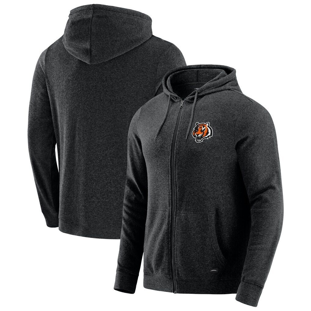 Cincinnati Bengals J. Palmer Players Lounge Tri-Blend Full-Zip Hoodie – Dark Heather Gray