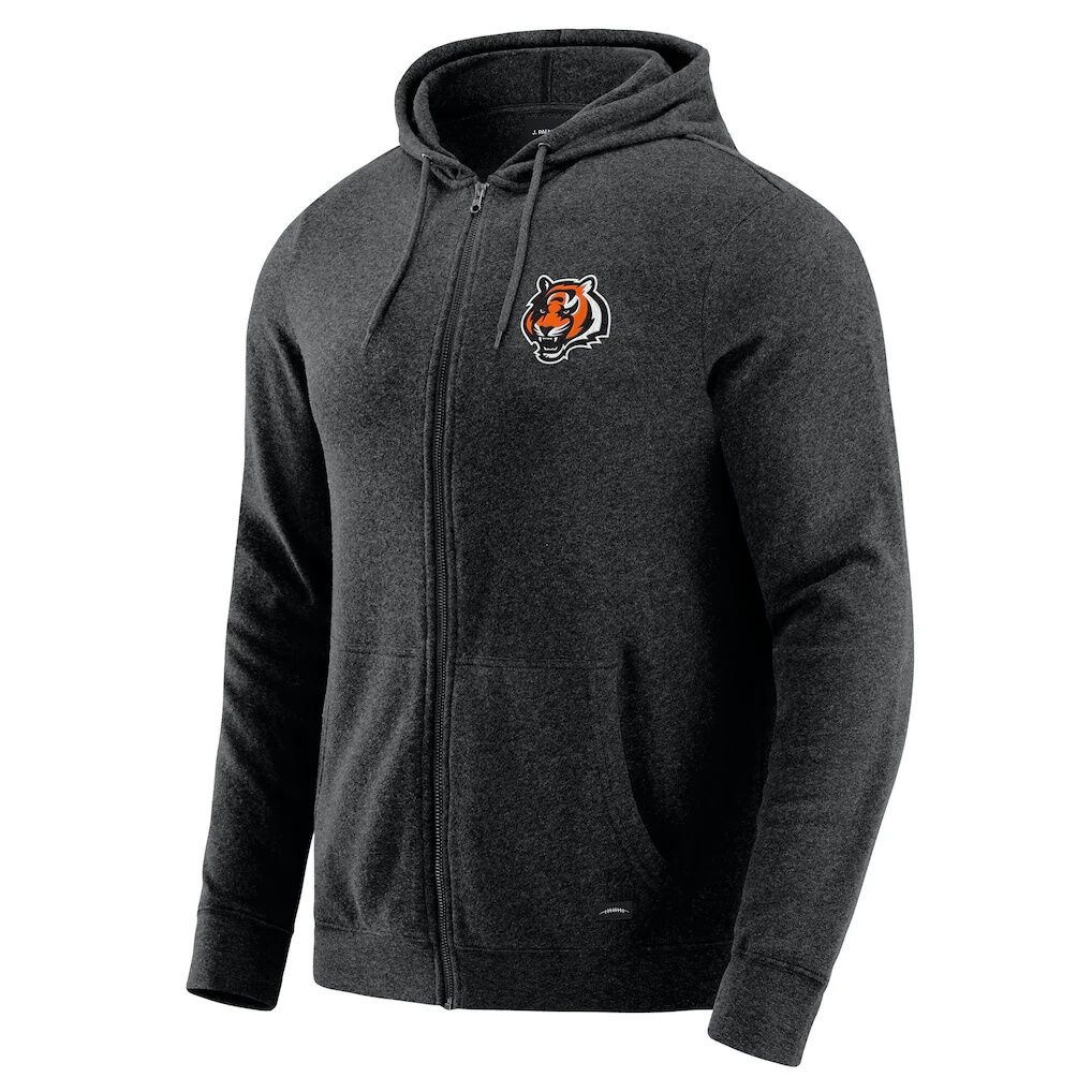 Cincinnati Bengals J. Palmer Players Lounge Tri-Blend Full-Zip Hoodie – Dark Heather Gray