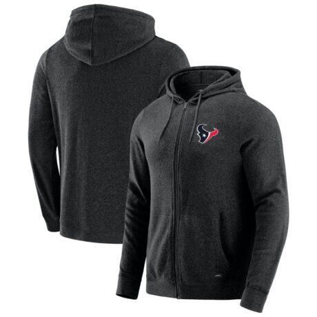 Houston Texans J. Palmer Players Lounge Tri-Blend Full-Zip Hoodie - - Front View