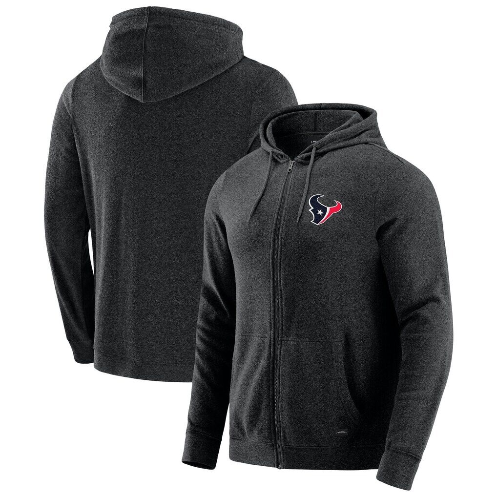 Houston Texans J. Palmer Players Lounge Tri-Blend Full-Zip Hoodie – Dark Heather Gray