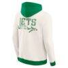 New York Jets Darius Rucker Collection by Fashion7 Distressed Graphics Full-Zip Hoodie - Cream - Detail View