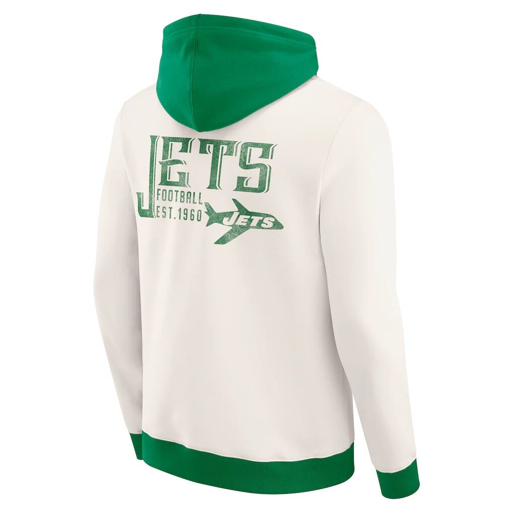 New York Jets Darius Rucker Collection by Fashion7 Distressed Graphics Full-Zip Hoodie