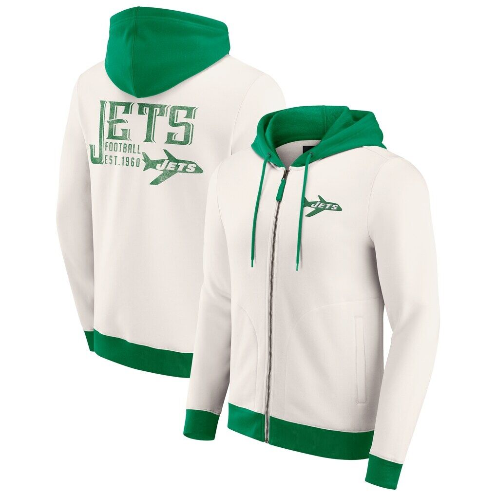 New York Jets Darius Rucker Collection by Fashion7 Distressed Graphics Full-Zip Hoodie