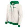 New York Jets Darius Rucker Collection by Fashion7 Distressed Graphics Full-Zip Hoodie - Cream - Side View