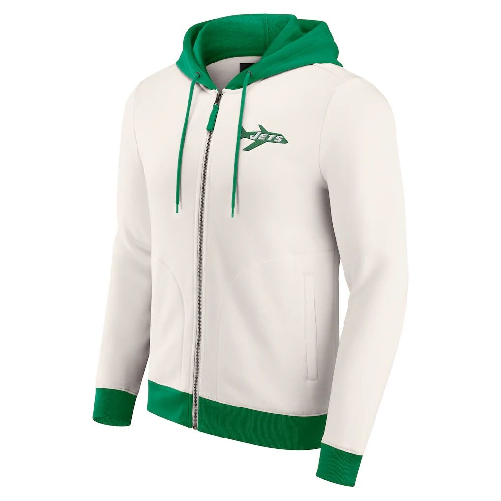 New York Jets Darius Rucker Collection by Fashion7 Distressed Graphics Full-Zip Hoodie
