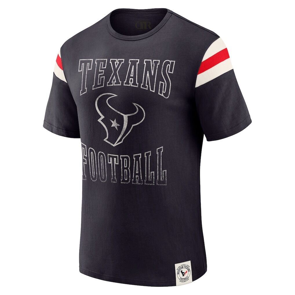 Houston Texans Darius Rucker Collection by Fashion7 Football Stripe Sleeve T-Shirt