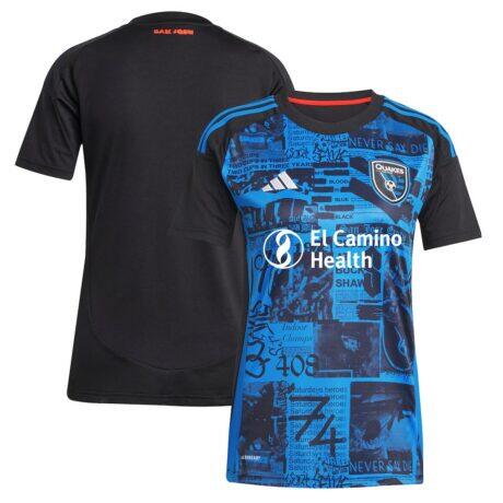 San Jose Earthquakes adidas Women's 2025 Headliner Replica Jersey - Black - Side View