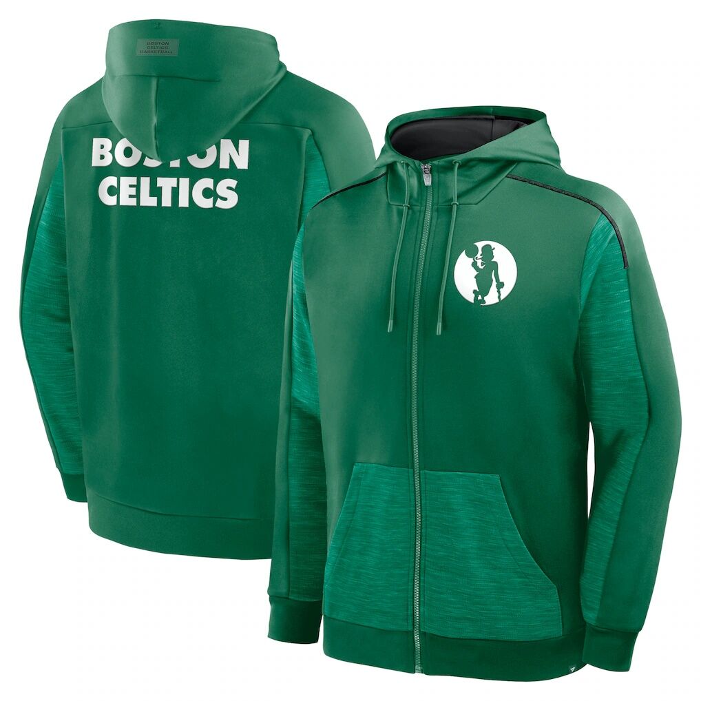 Boston Celtics Fanatics Back Door Cut Play Defender Full-Zip Hoodie – Kelly Green