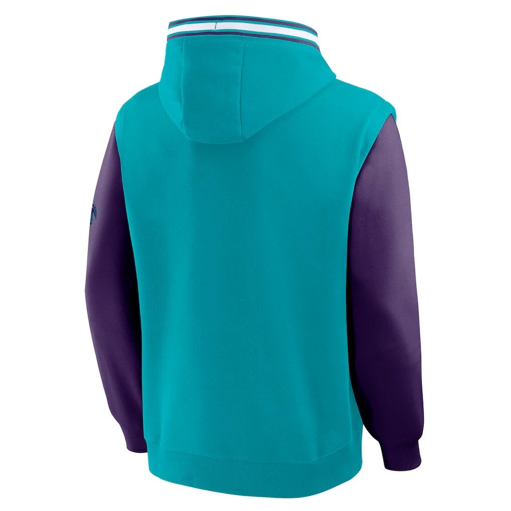 Charlotte Hornets Fashion7 Half Court Shot Clock Fastbreak Hoodie – Teal/Purple