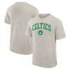 Boston Celtics Fashion7 Crossover Collection Pull Up Jumper Shot Premium T-Shirt - Cream - Front View