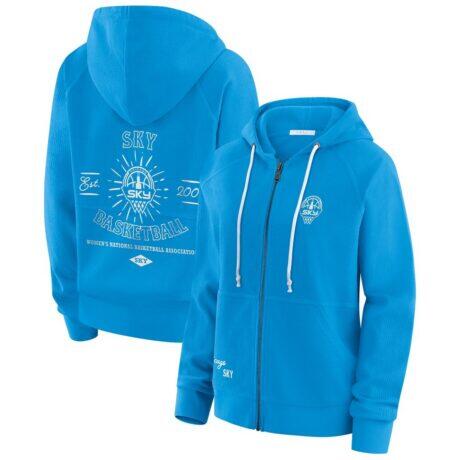 Chicago Sky WEAR by Erin Andrews Women's Vintage Full-Zip Raglan Hoodie - - Front View