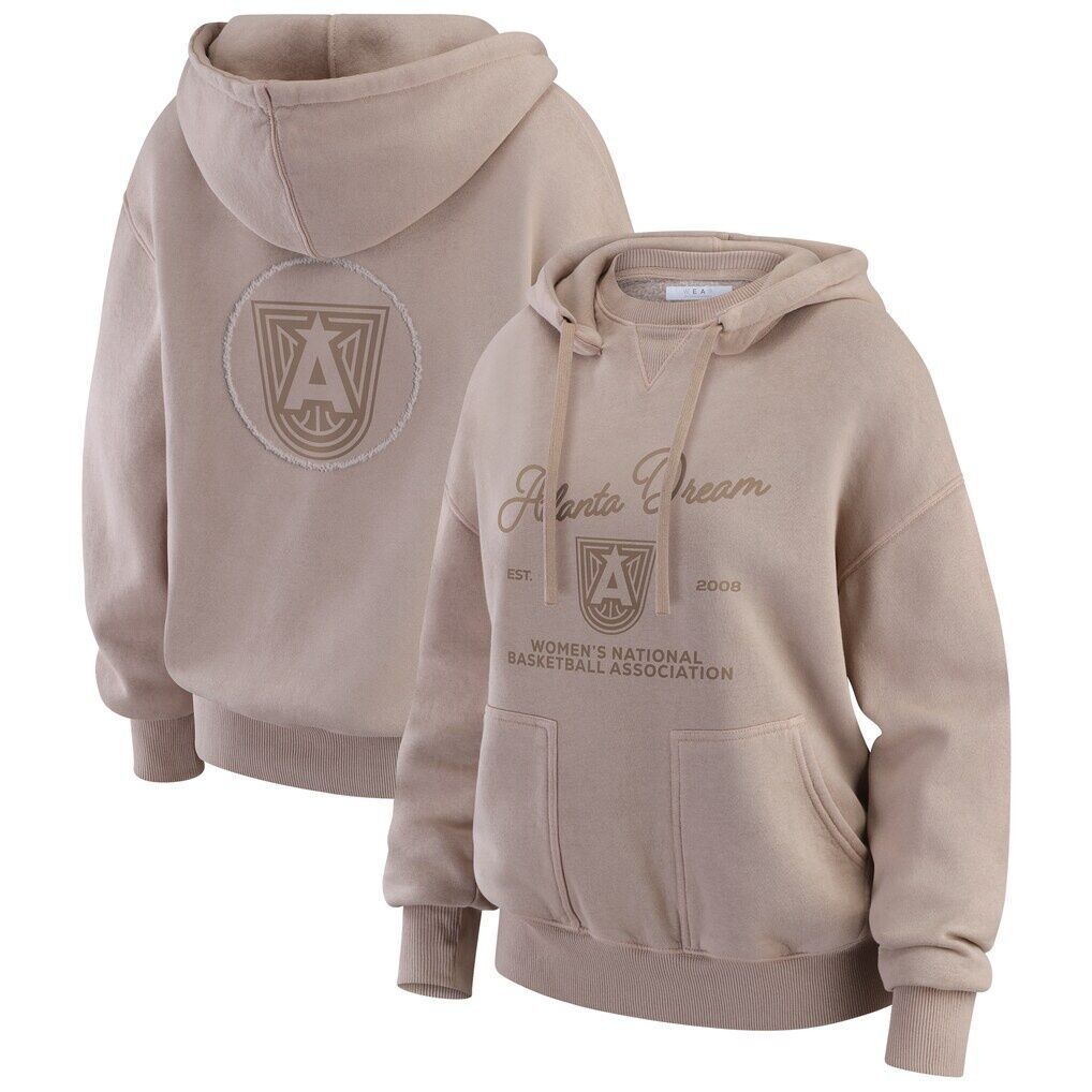 Atlanta Dream WEAR by Erin Andrews Women's Washed Pullover Crewdie - Tan