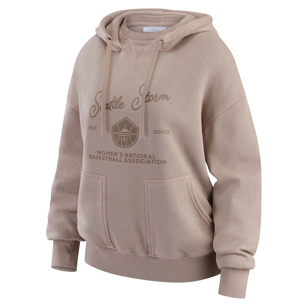 Seattle Storm WEAR by Erin Andrews Women's Washed Pullover Crewdie - Tan
