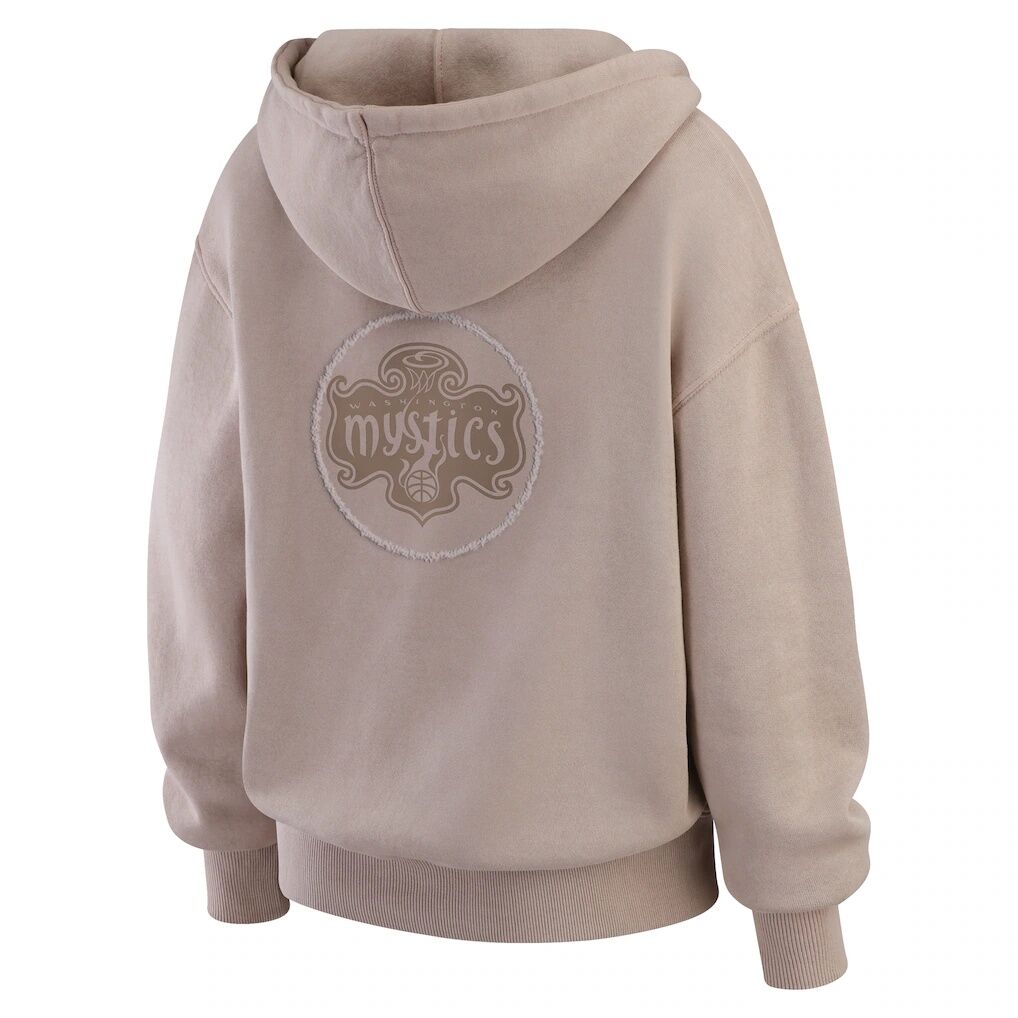Washington Mystics WEAR by Erin Andrews Women's Washed Pullover Crewdie - Tan