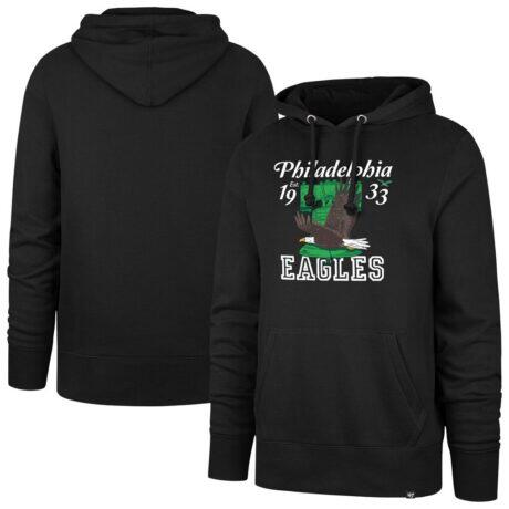 Philadelphia Eagles '47 Regional Headline Pullover Hoodie - Black - Front View
