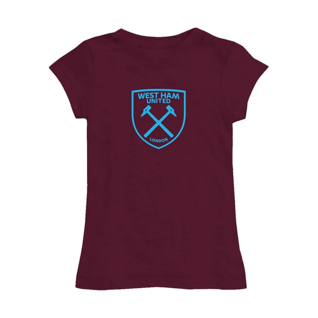 West Ham United Vive La Fete Girls Toddler Color Badge Fitted T-Shirt - Claret